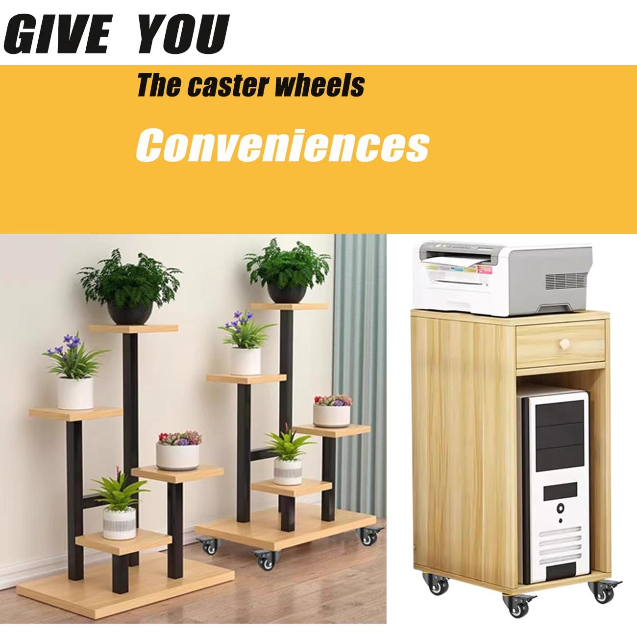 Ruedas Caster Julang 5.08cm con Freno y Bloqueo para Muebles