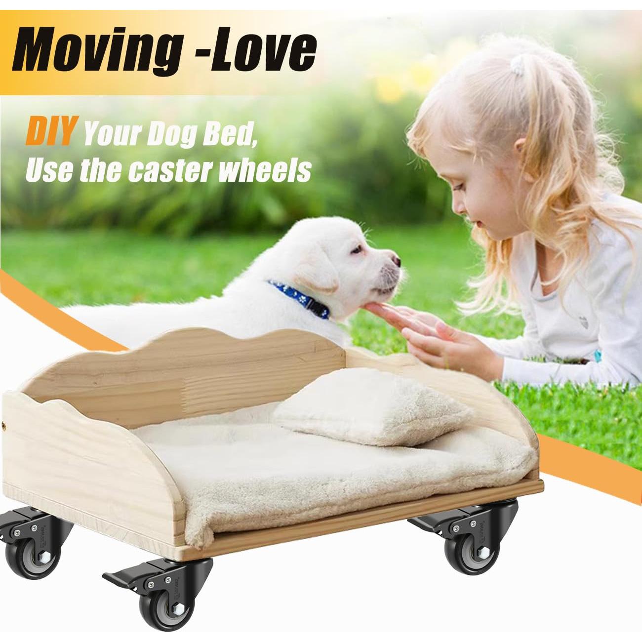 Ruedas Caster Julang 5.08cm con Freno y Bloqueo para Muebles