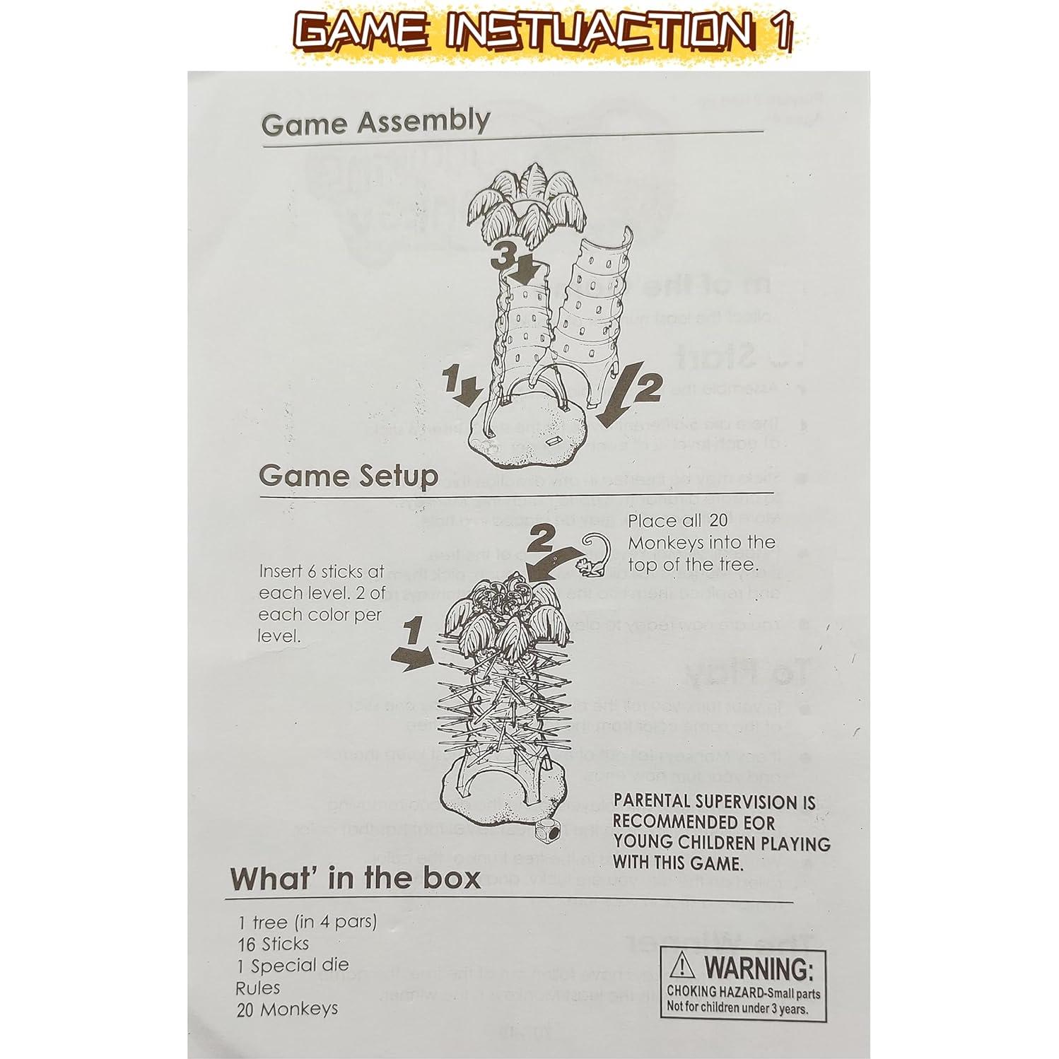 Juego de Mesa Clásico Monos para Niños Ybgocot 2-4 Jugadores