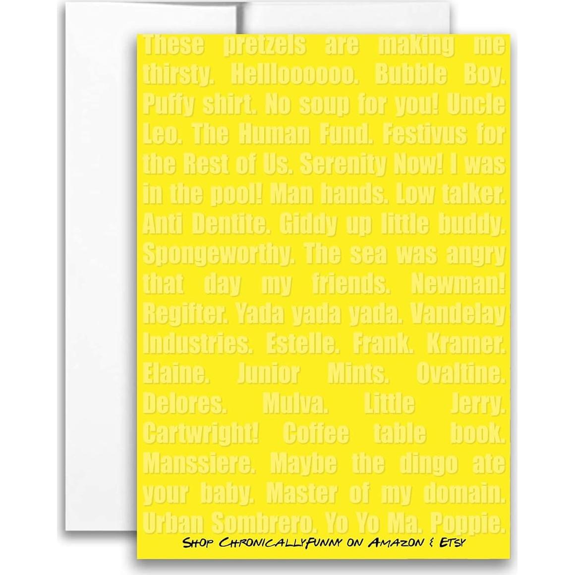 Tarjeta de Cumpleaños Parodia Jerry Seinfeld 12.7x17.8 cm