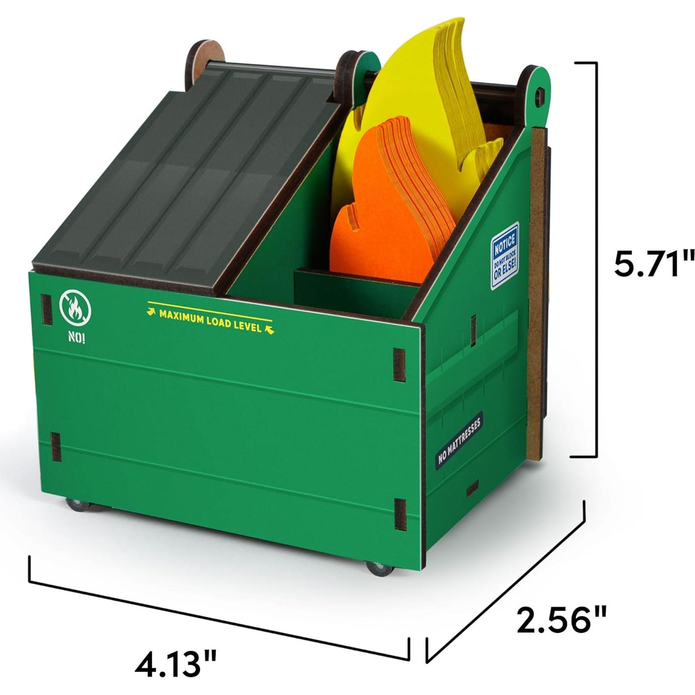 Soporte para lápices Genuine Fred Desk Dumpster con 100 notas