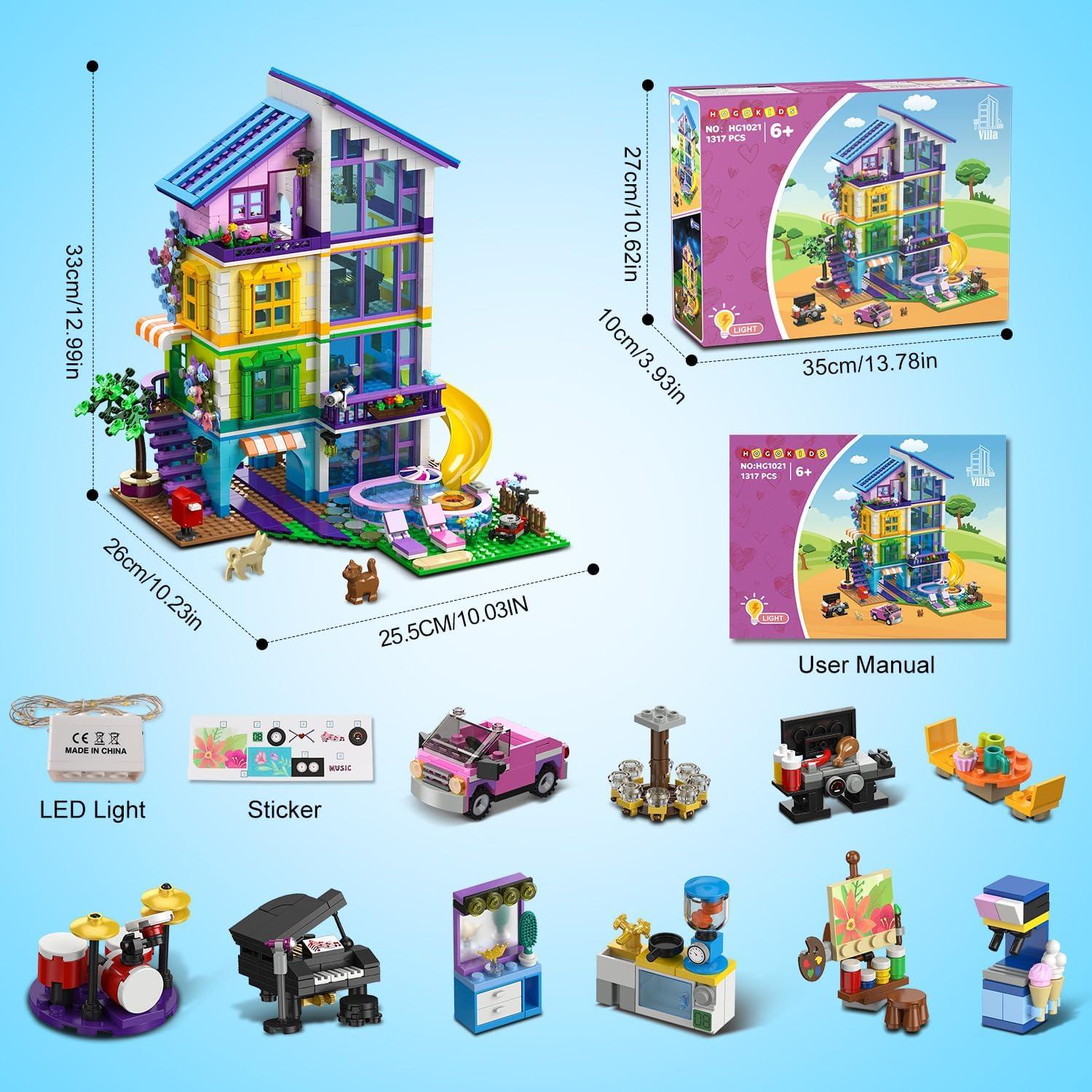 Set de Construcción Casa HOGOKIDS 1317 Piezas con Luz LED