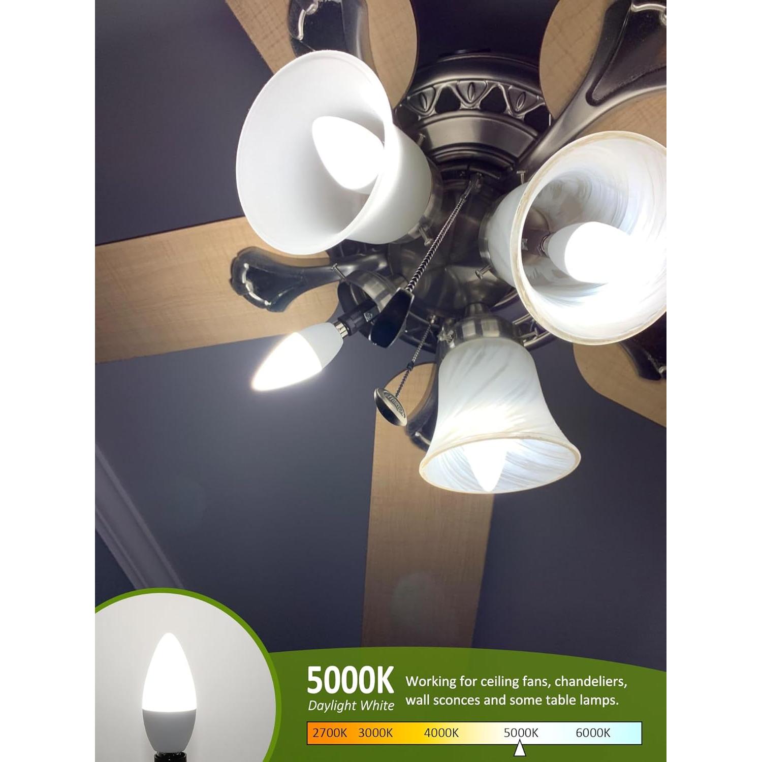 Paquete de 12 bombillas LED GIOVAR E12 6W luz diurna 5000K