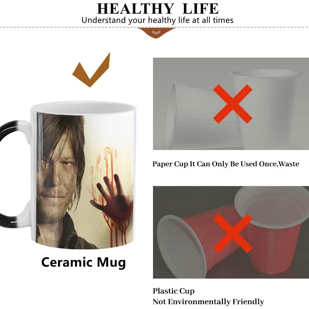 Taza de Cerámica Cambiante Daryl Dixon The Walking Dead 311ml