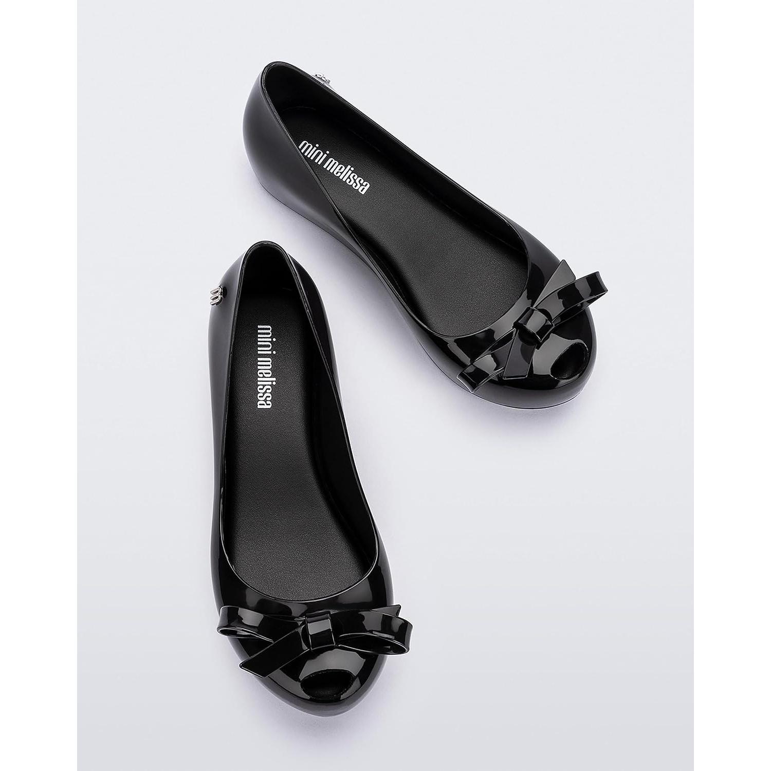 Zapatos Mini Melissa Ultragirl con moño para niñas - Negro