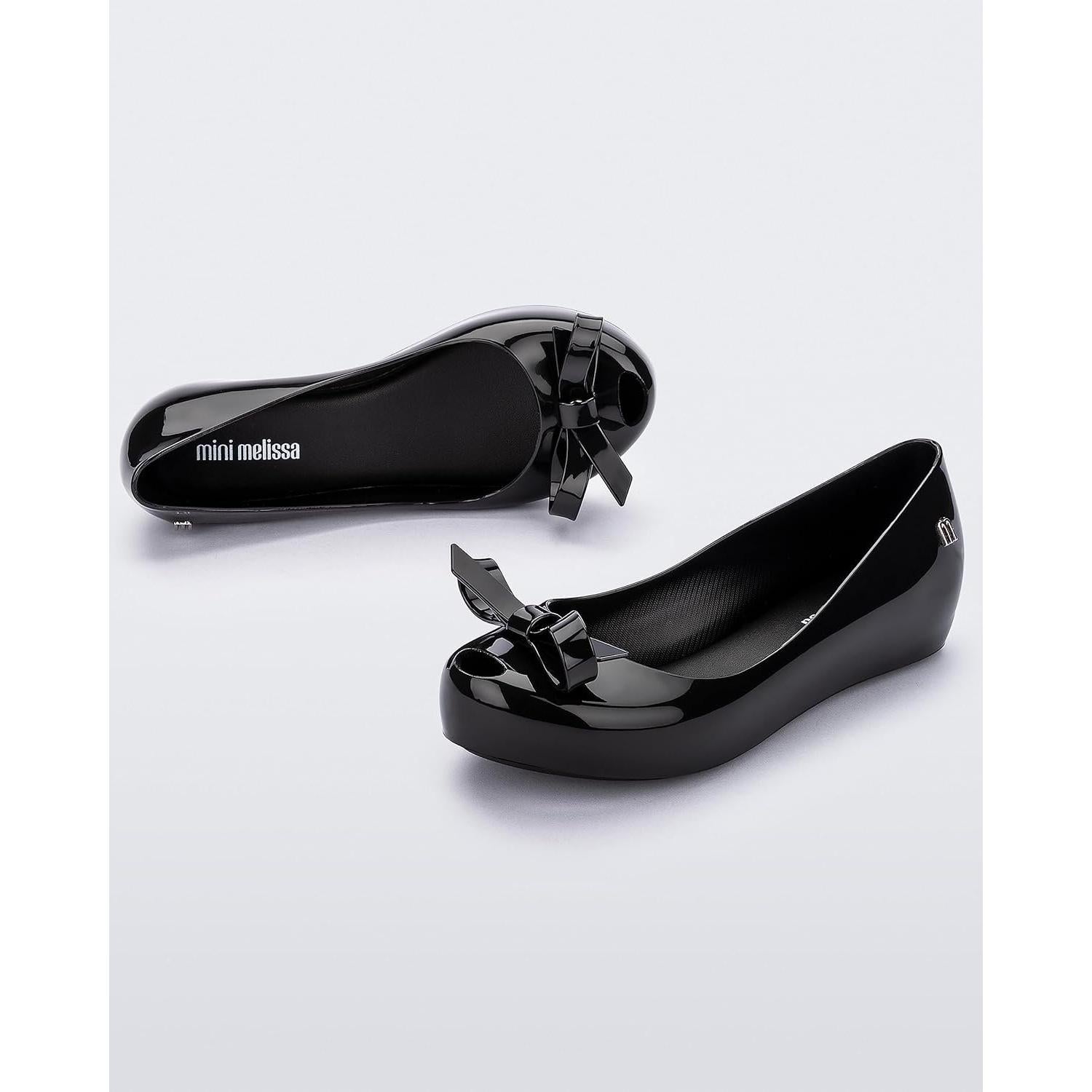 Zapatos Mini Melissa Ultragirl con moño para niñas - Negro