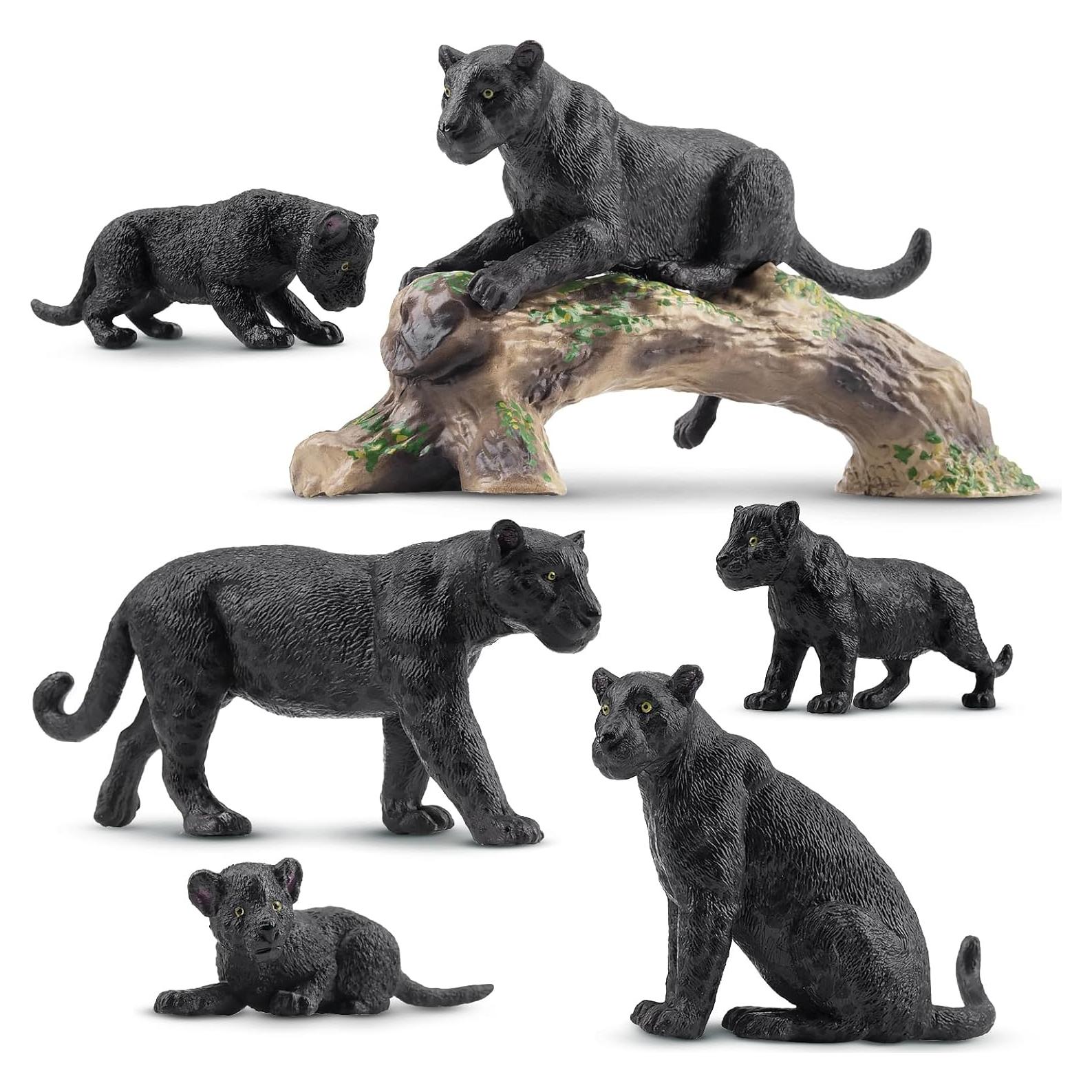 Figuras de Animales Pantera Negra TOYMANY 7 Piezas Realistas