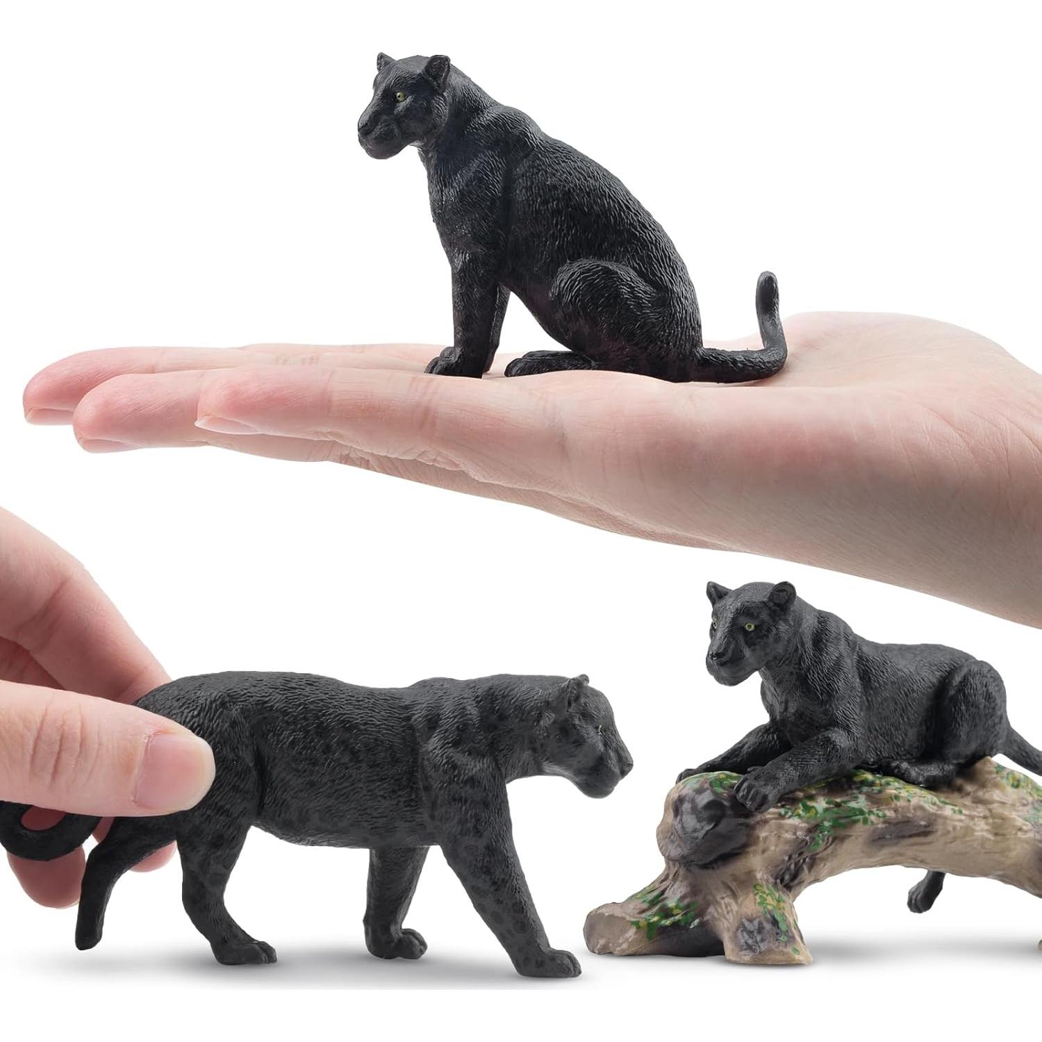 Figuras de Animales Pantera Negra TOYMANY 7 Piezas Realistas