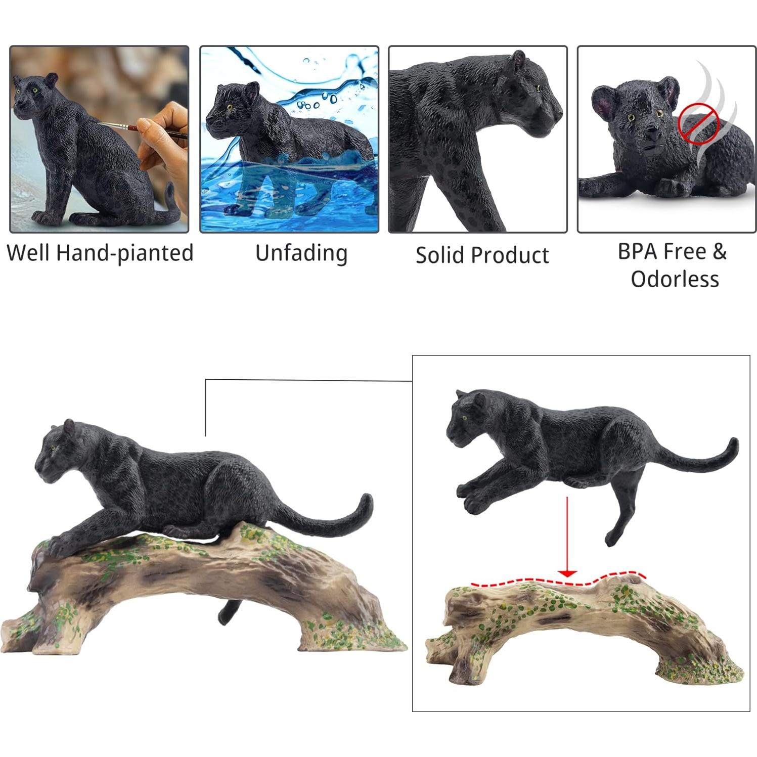 Figuras de Animales Pantera Negra TOYMANY 7 Piezas Realistas