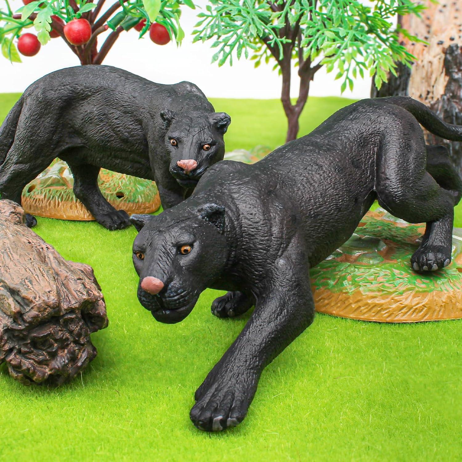 Set de 2 Figuras de Pantera Negra PVC WONWONTOYS 13.4x8.5 cm