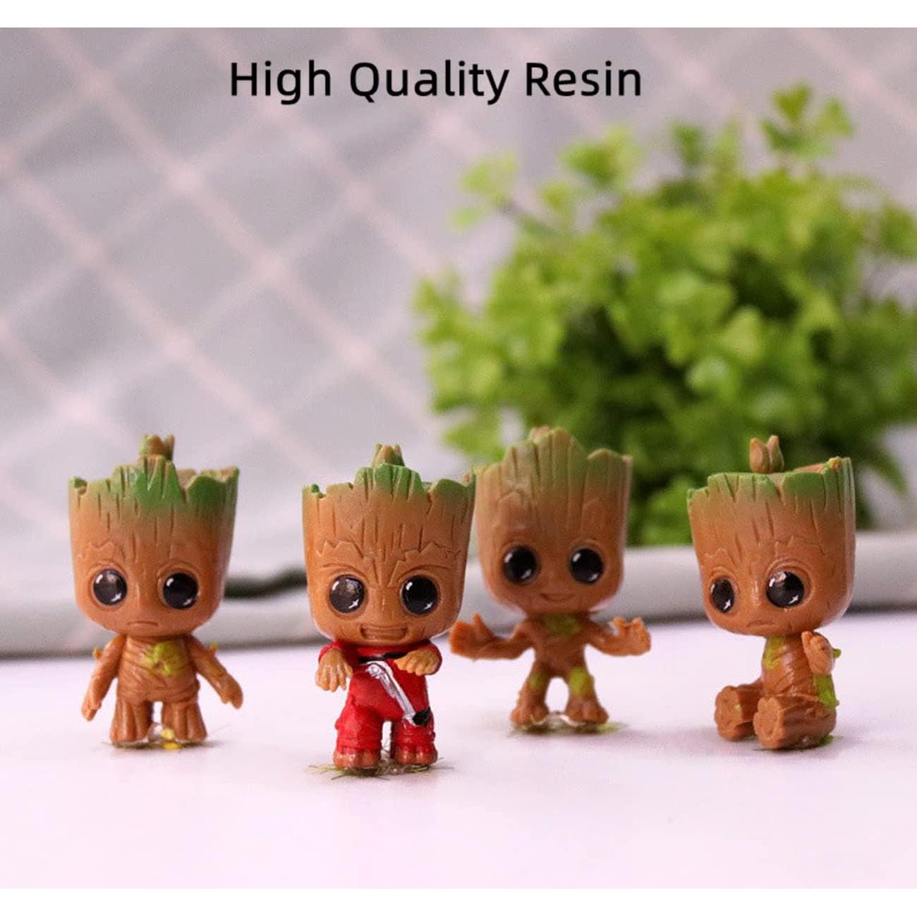 Figuras de Jardín de Hadas LONCESS - Mini Groot 4 Piezas