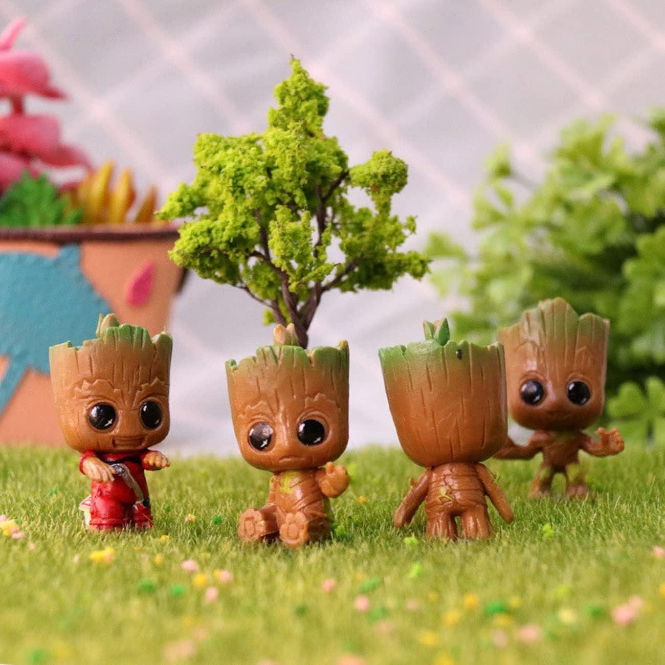 Figuras de Jardín de Hadas LONCESS - Mini Groot 4 Piezas