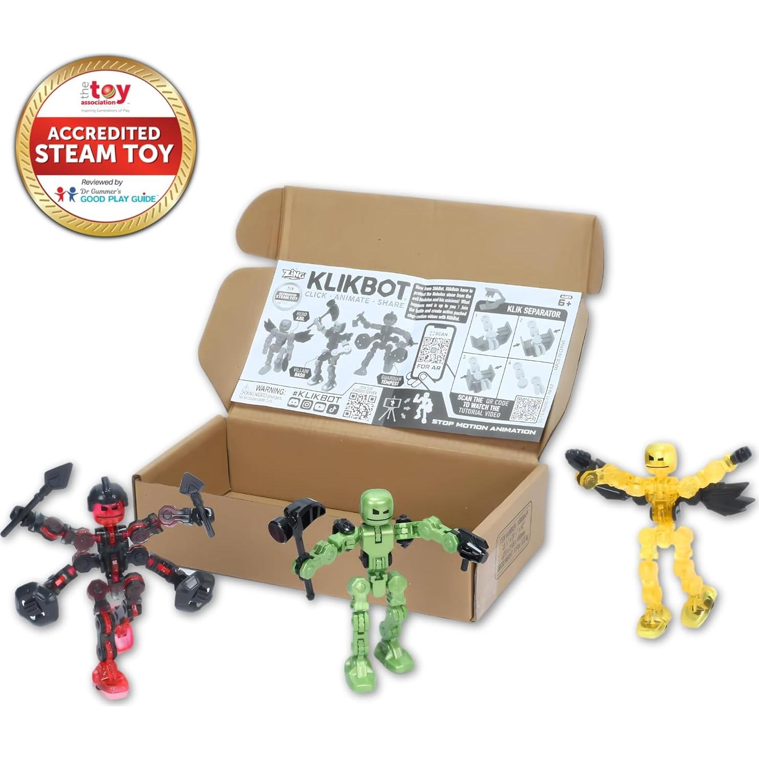 Set de 3 Figuras de Acción Klikbot Galaxy Zing - Stop Motion