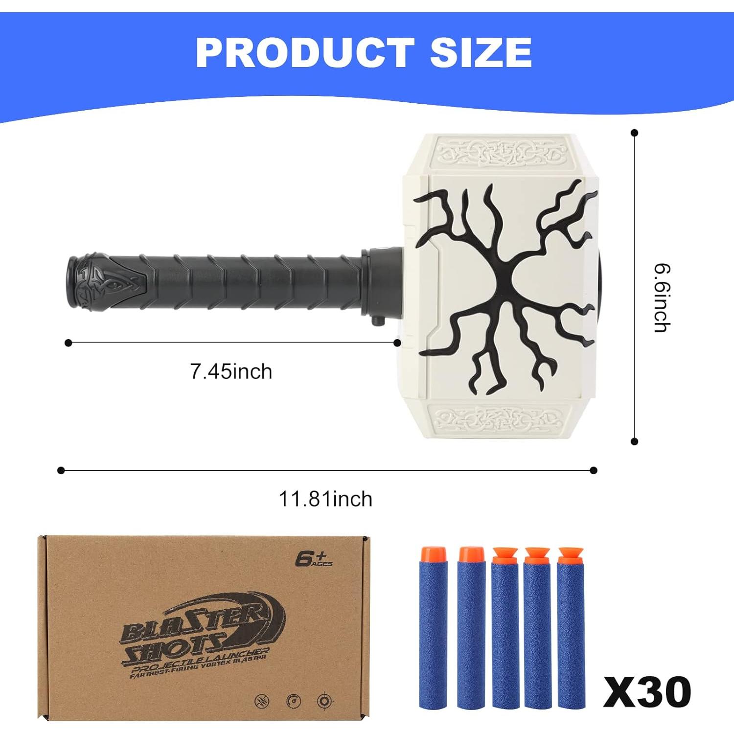 Pistola de Martillo Lanzador de Dardos KooRare con Luz 30.48cm