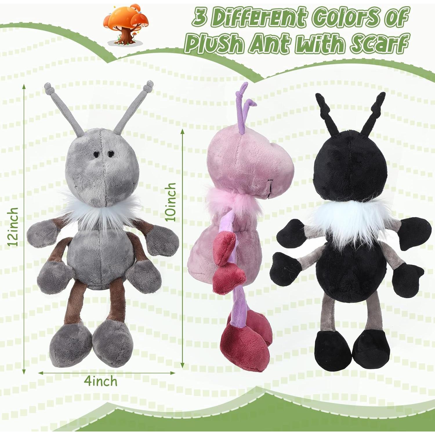 Conjunto de 3 Hormigas de Peluche Shappy 30 cm con Bufanda