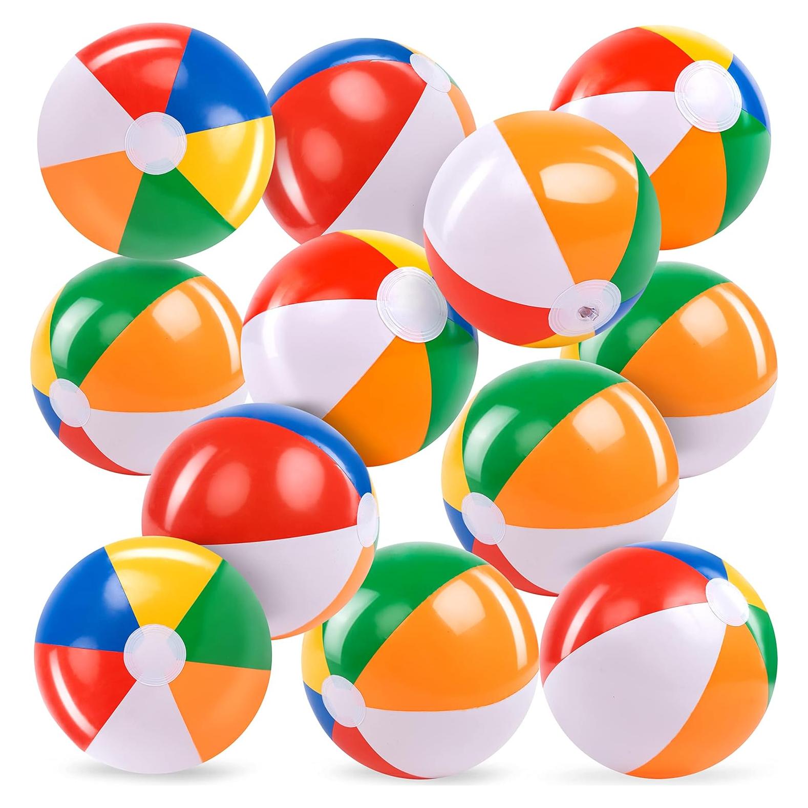 Pelotas de Playa Inflables Arcoíris JOYIN - Paquete de 12, 30 cm