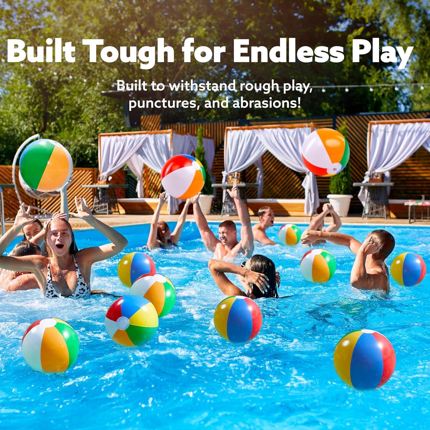 Pelotas de Playa Inflables Arcoíris JOYIN - Paquete de 12, 30 cm