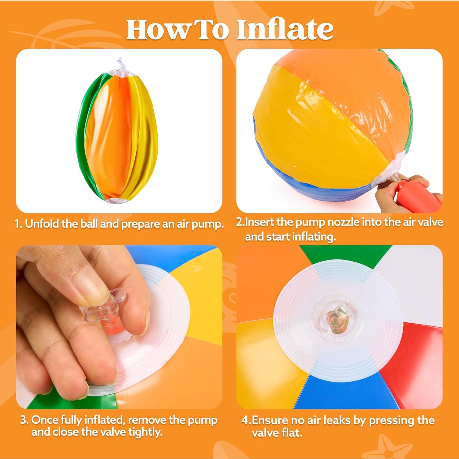 Pelotas de Playa Inflables Arcoíris JOYIN - Paquete de 12, 30 cm