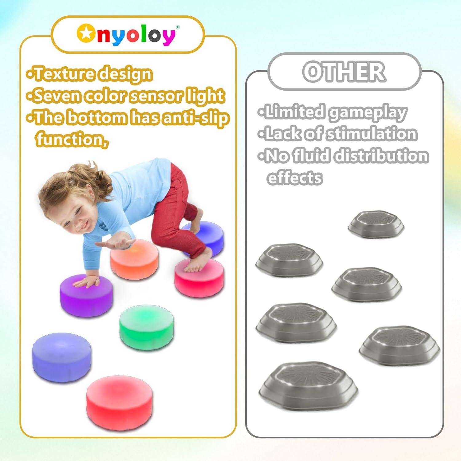 Piedras de Paso Iluminadas Onyoloy - 6 Piezas Antideslizantes