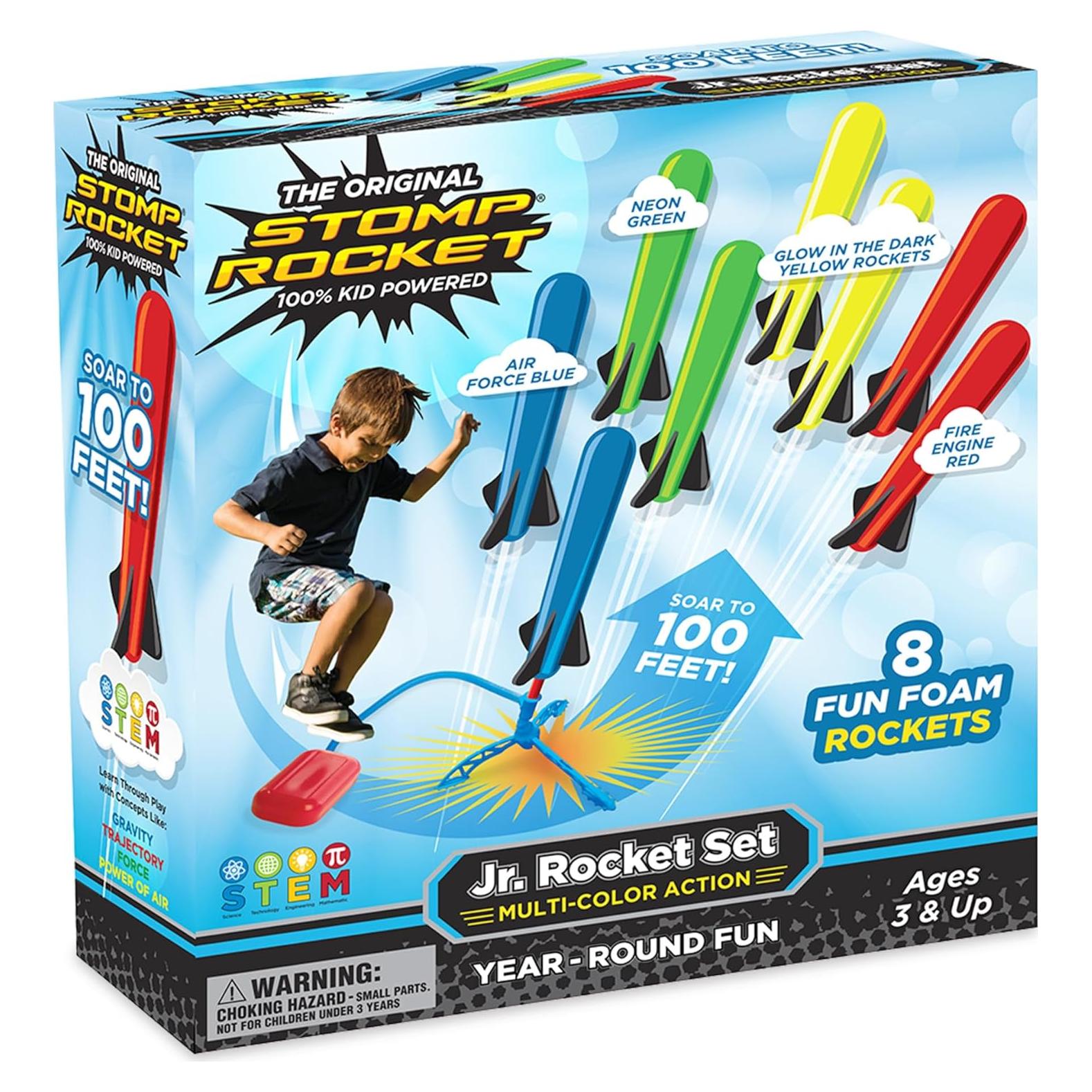 Lanzador de Cohetes Stomp Rocket Jr. Multicolor - 8 Cohetes