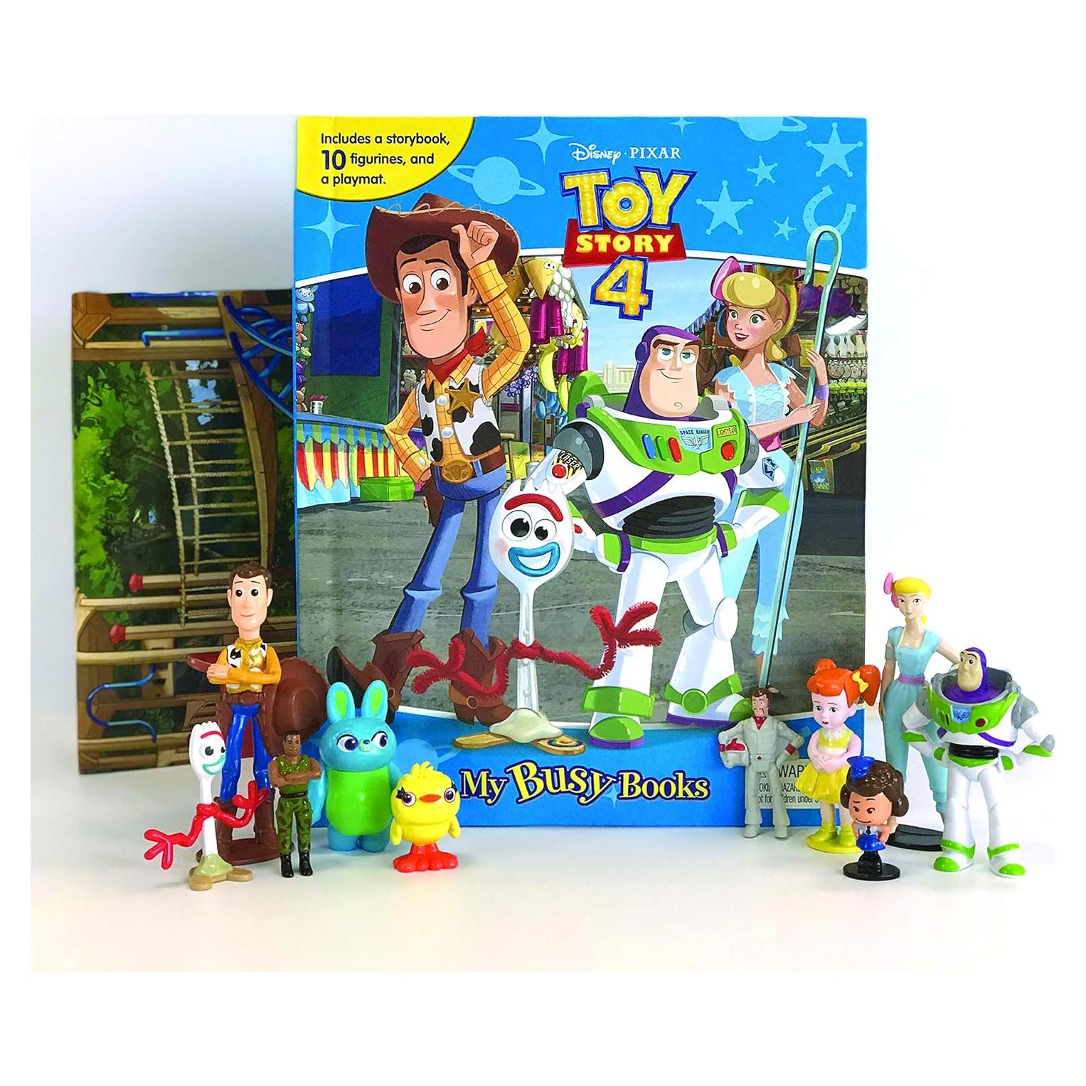 Disney / Pixar Toy Story 4 My Busy Books - Storybook, 10 figurines, playmat