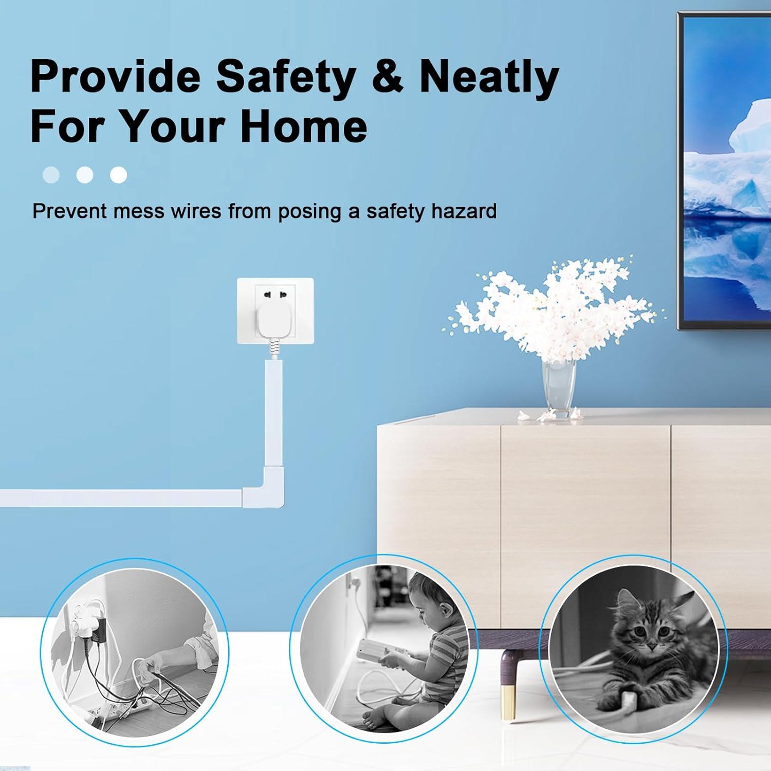 Kit de Canal de Cable RAZCC 20 Piezas Gestión de Cables Blanco