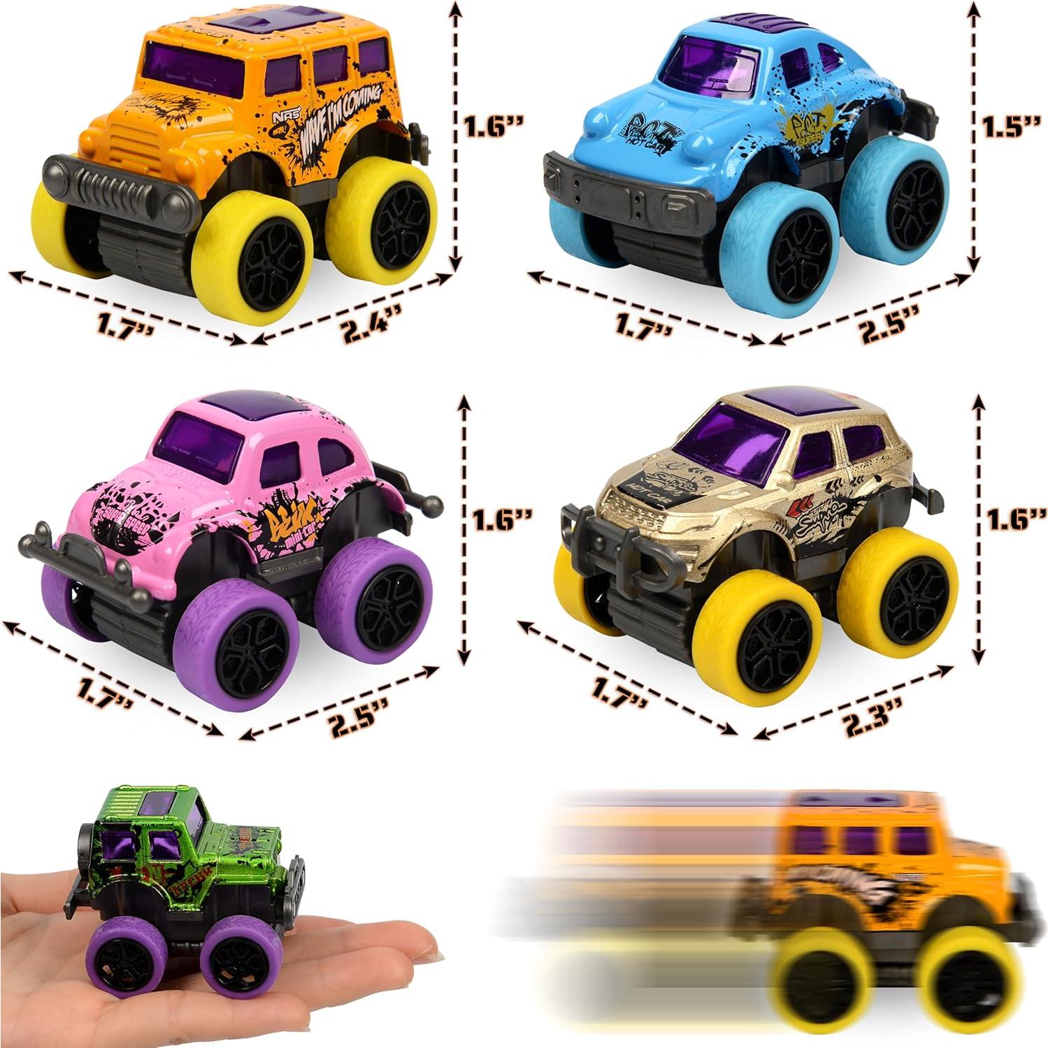 Set de 32 Mini Camiones Monstruo de Metal Neureyte 5.8 cm