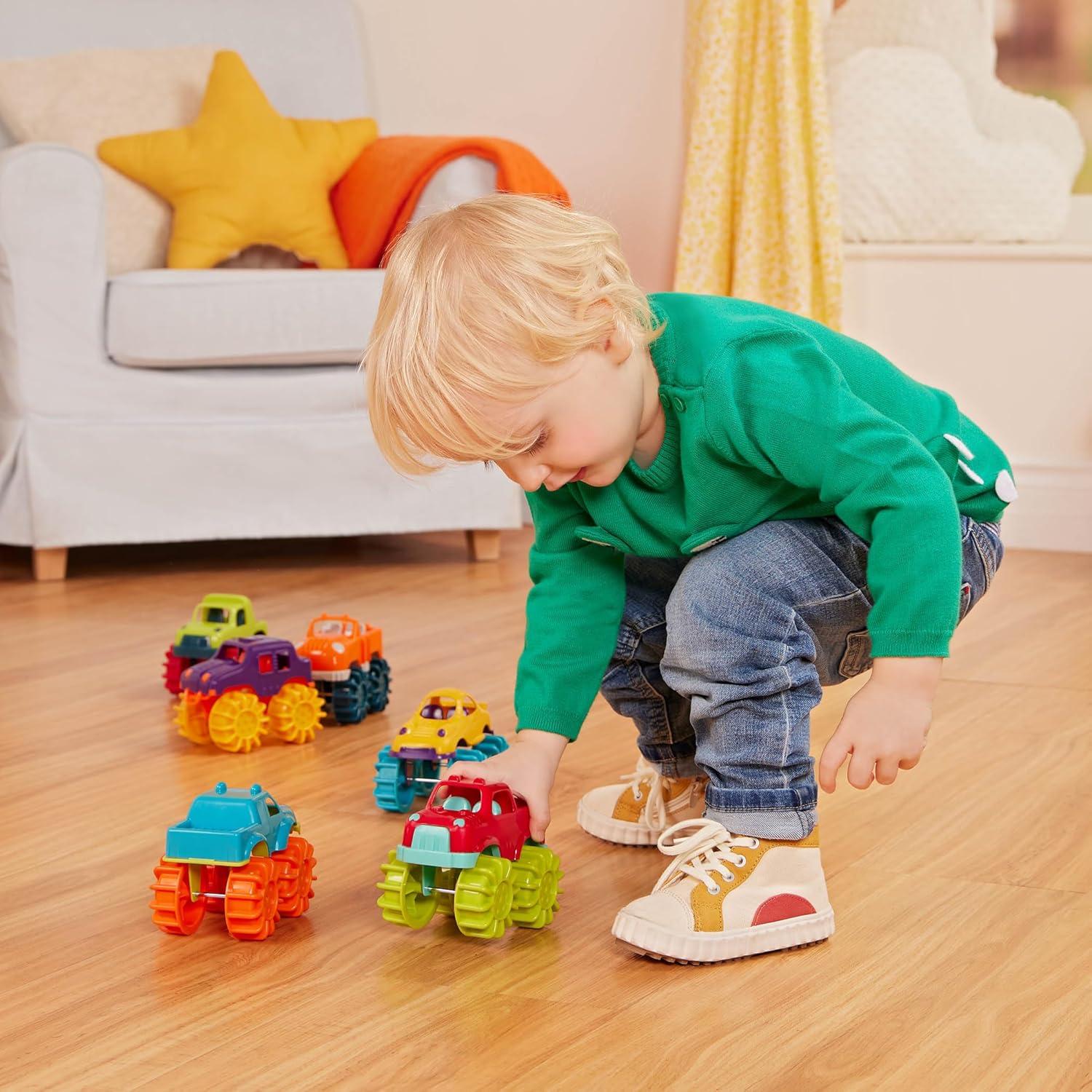 Battat Mini Camiones Monstruo de Juguete - Paquete de 6 - 2 Años+