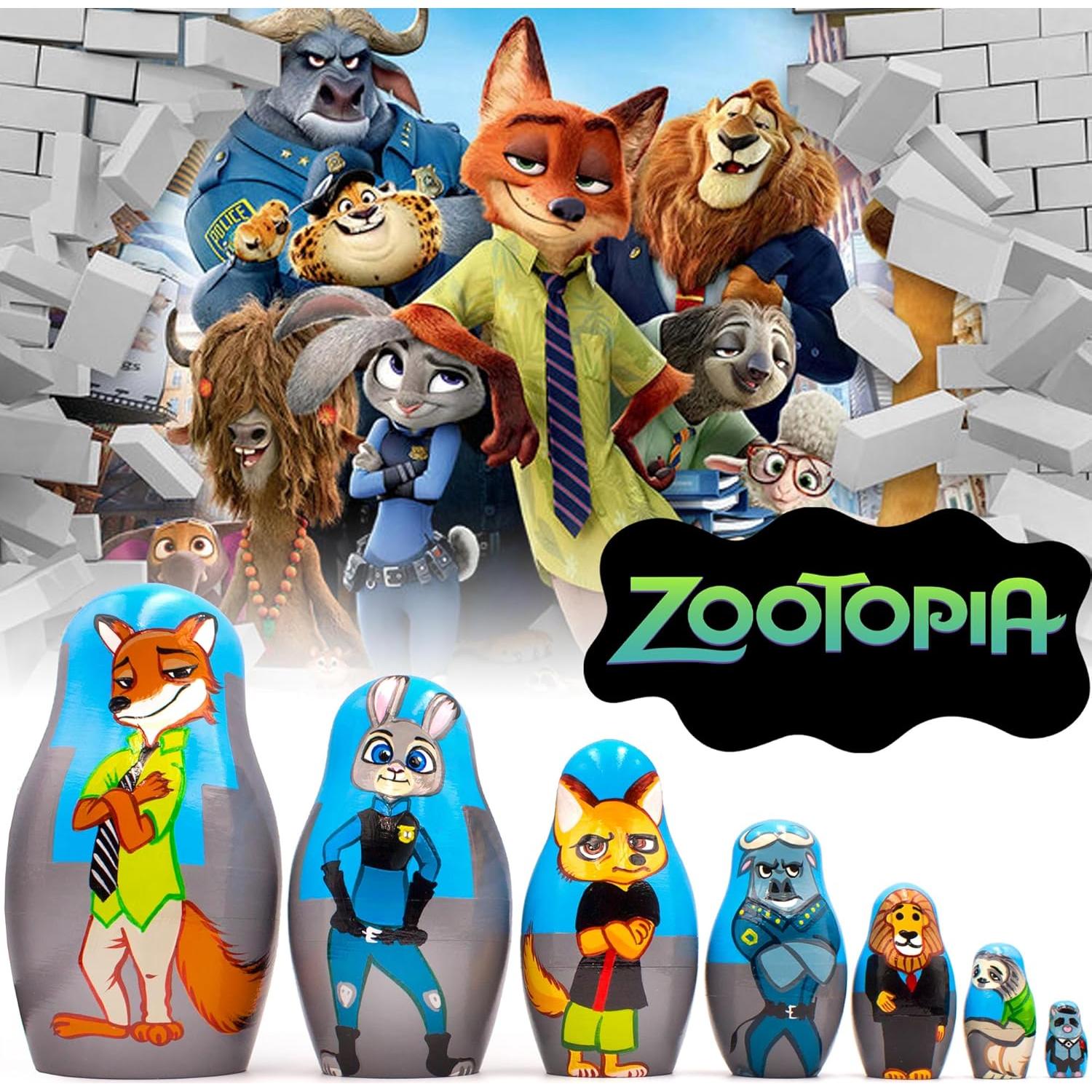 Conjunto de Muñecas Matryoshka Zootopia AEVVV 7 Piezas