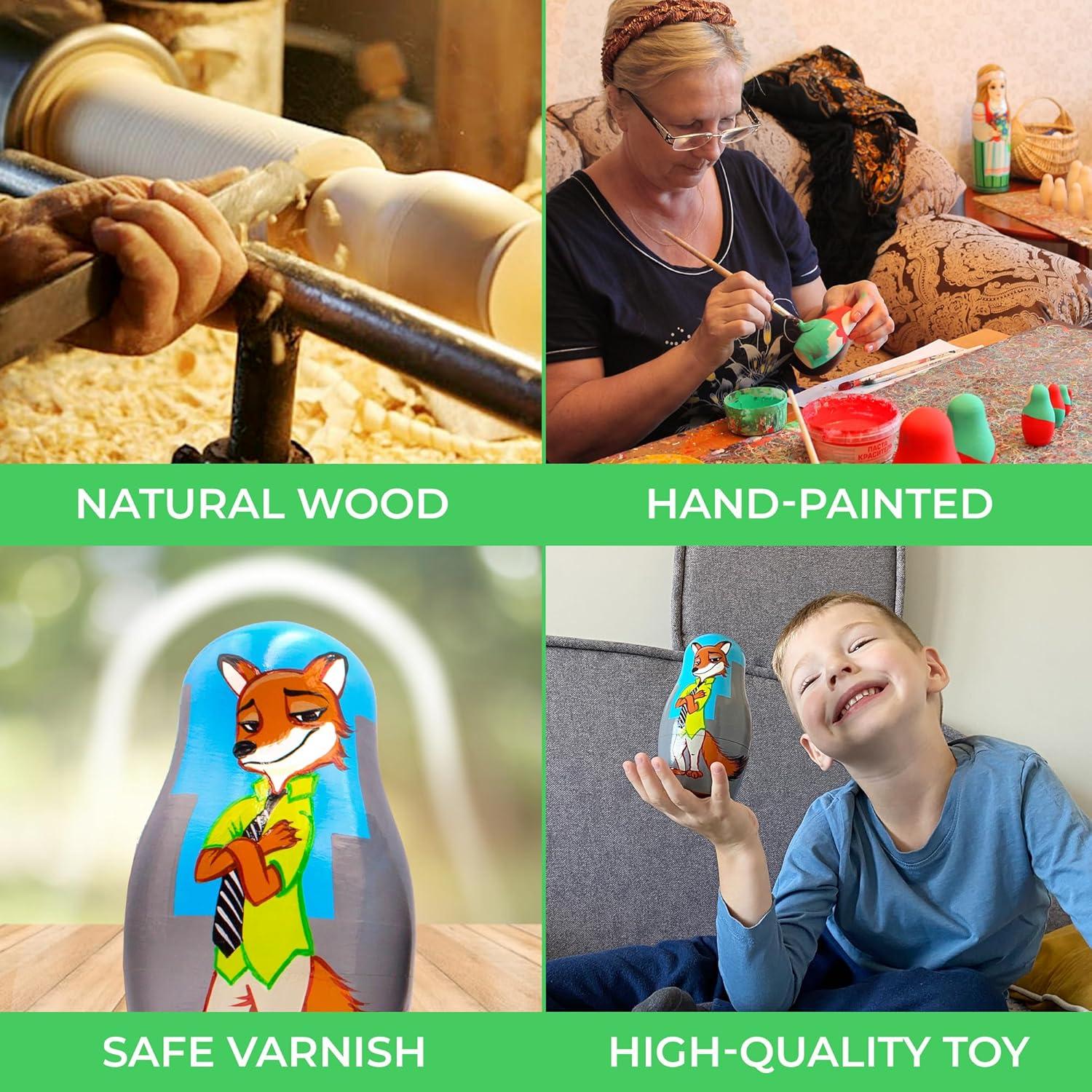 Conjunto de Muñecas Matryoshka Zootopia AEVVV 7 Piezas