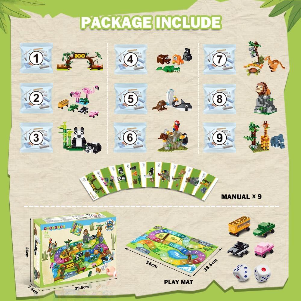 Juego de Mesa HOGOKIDS Zoo con 23 Animales y Alfombrilla