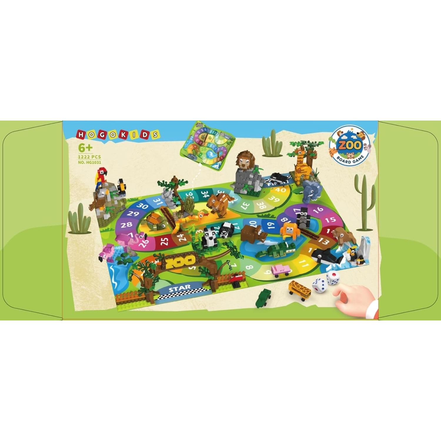Juego de Mesa HOGOKIDS Zoo con 23 Animales y Alfombrilla