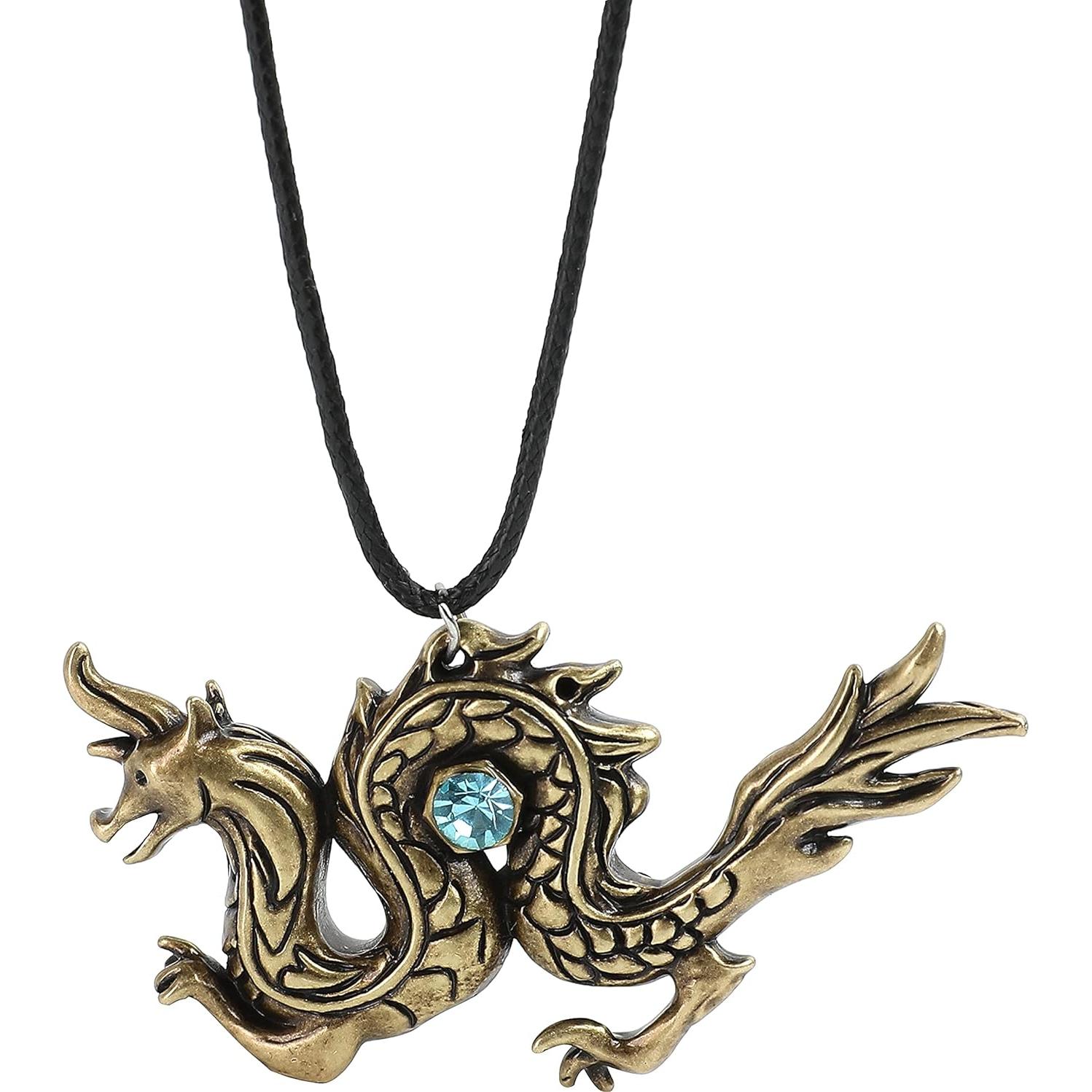 Collar de Dragón con Colgante de Piedra Azul A&C Hero