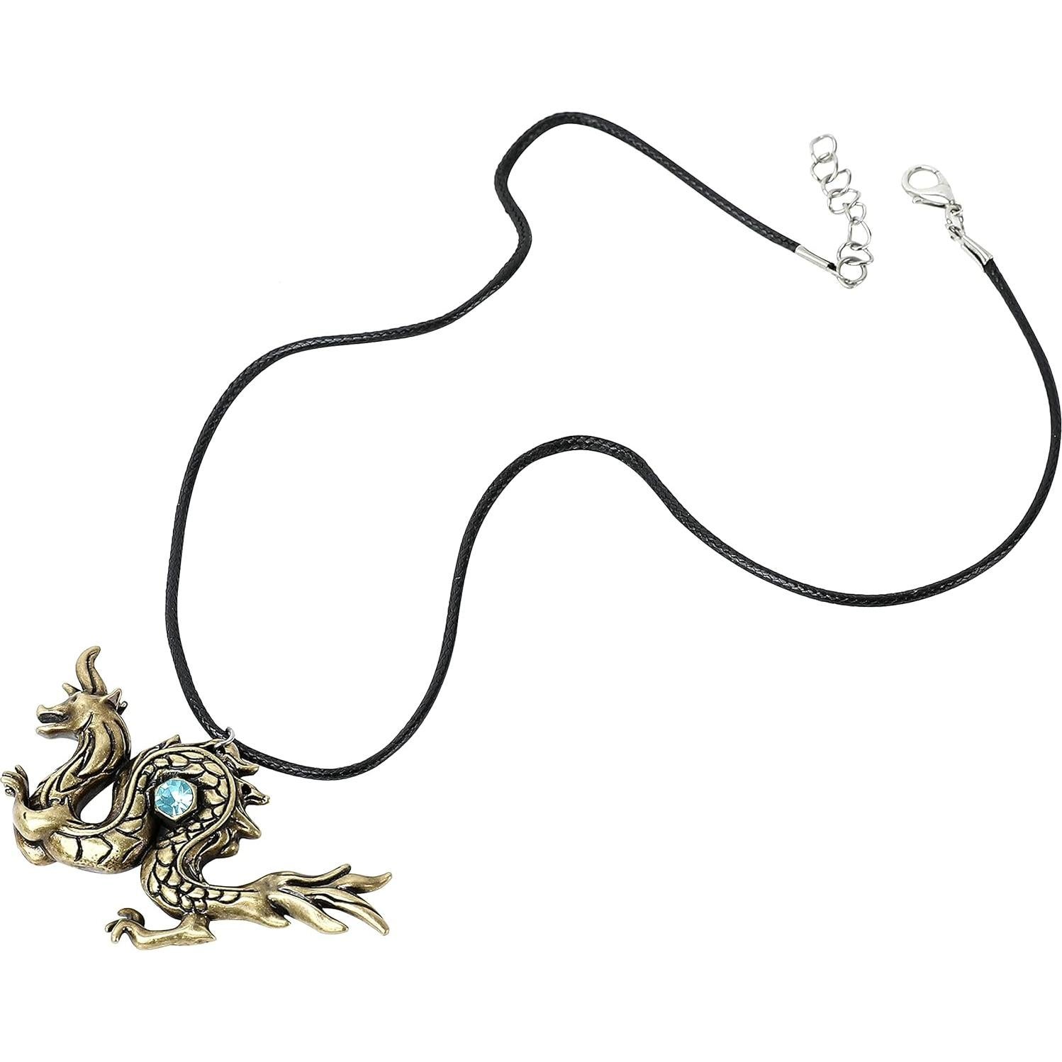 Collar de Dragón con Colgante de Piedra Azul A&C Hero