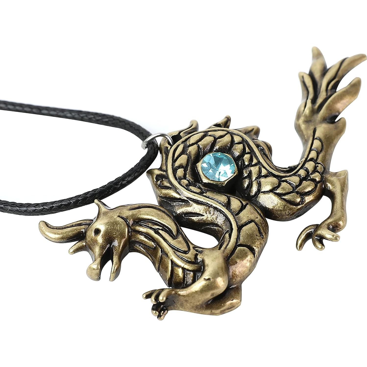 Collar de Dragón con Colgante de Piedra Azul A&C Hero