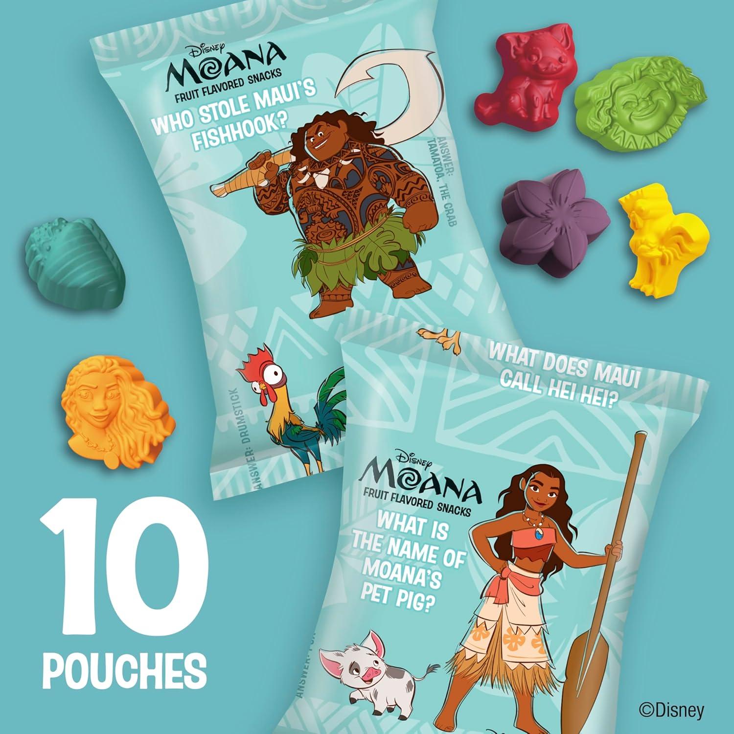 Disney Moana Fruit Flavored Snacks, Gluten Free, Kids Snacks, 10 Ct, 8 oz