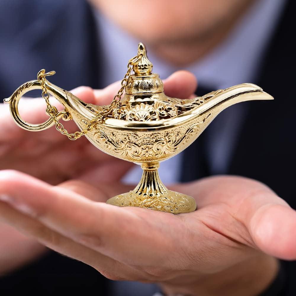 Lámpara de Aladino Dorada Pequeña 11.5x4x7.5cm Decoración
