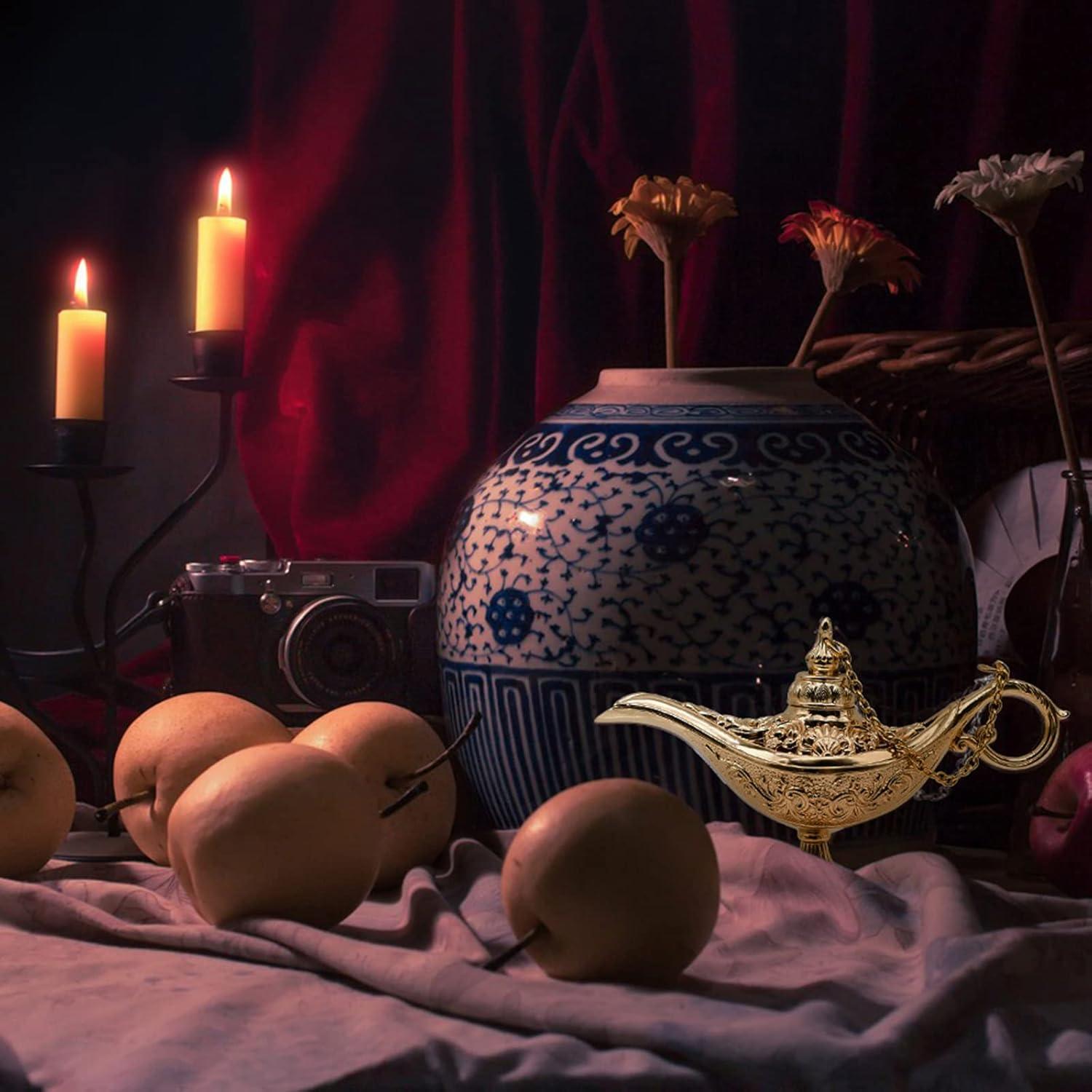 Lámpara de Aladino Dorada Pequeña 11.5x4x7.5cm Decoración