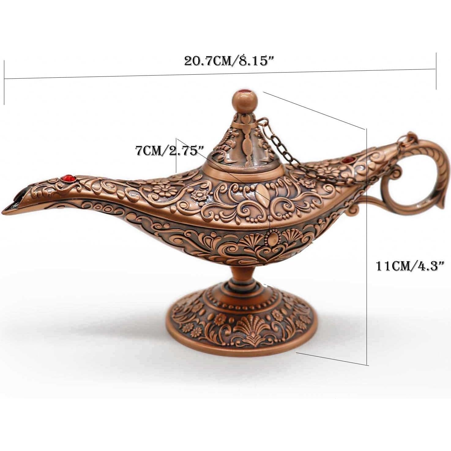 Lámpara de Genio Vintage AVESON Bronce Rojo 20.7x7x11 cm