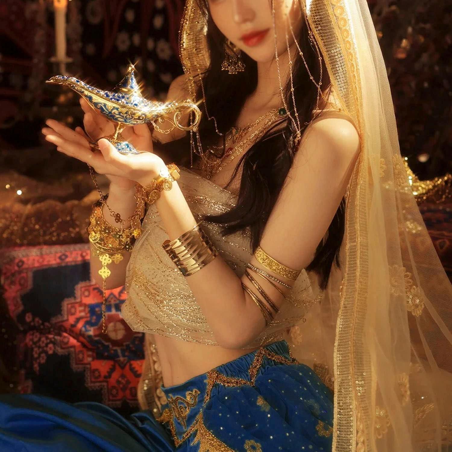 Lámpara de Genio Vintage AVESON Bronce Rojo 20.7x7x11 cm