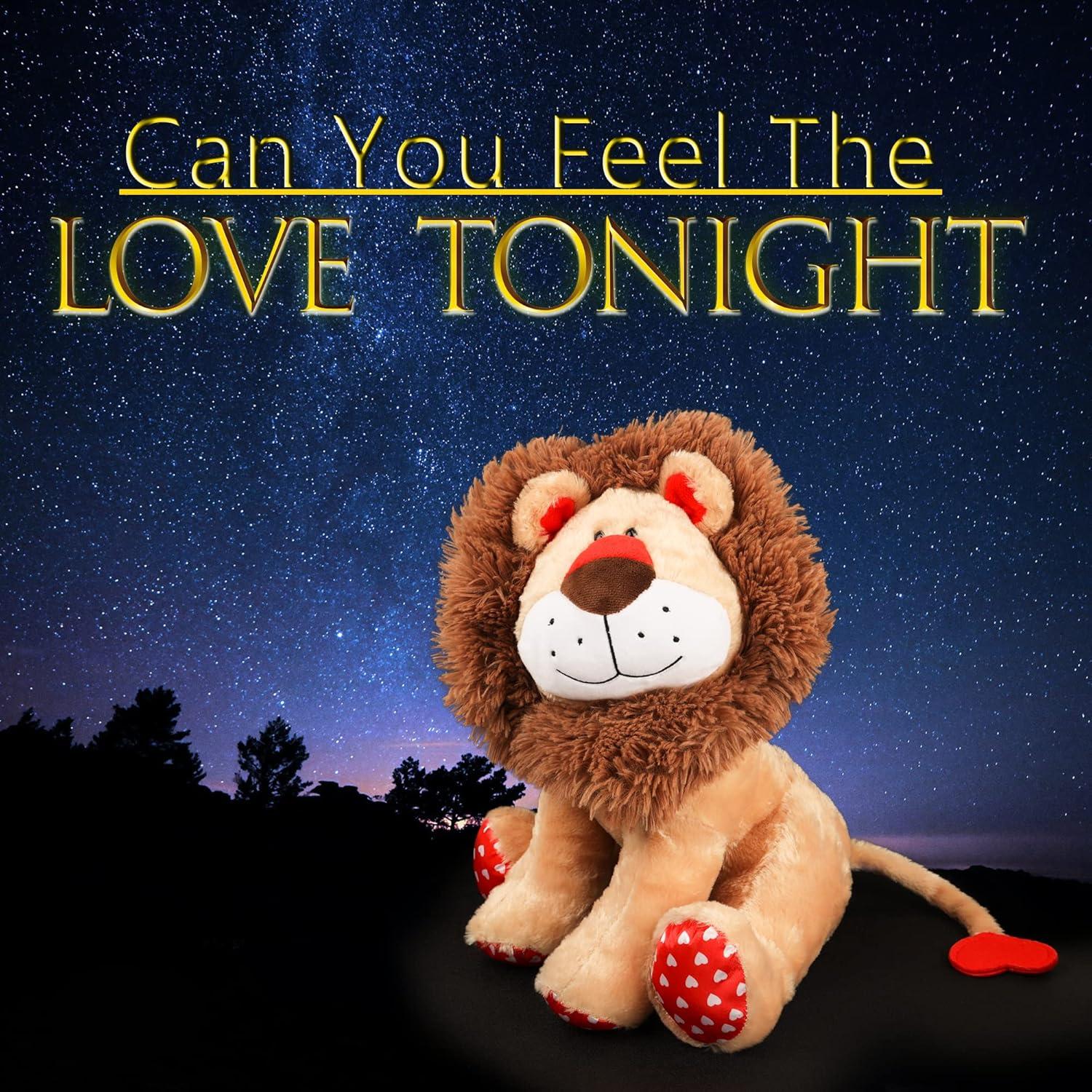 Peluches León WEIGEDU 35 cm, Juguete de Felpa con Cola Corazón