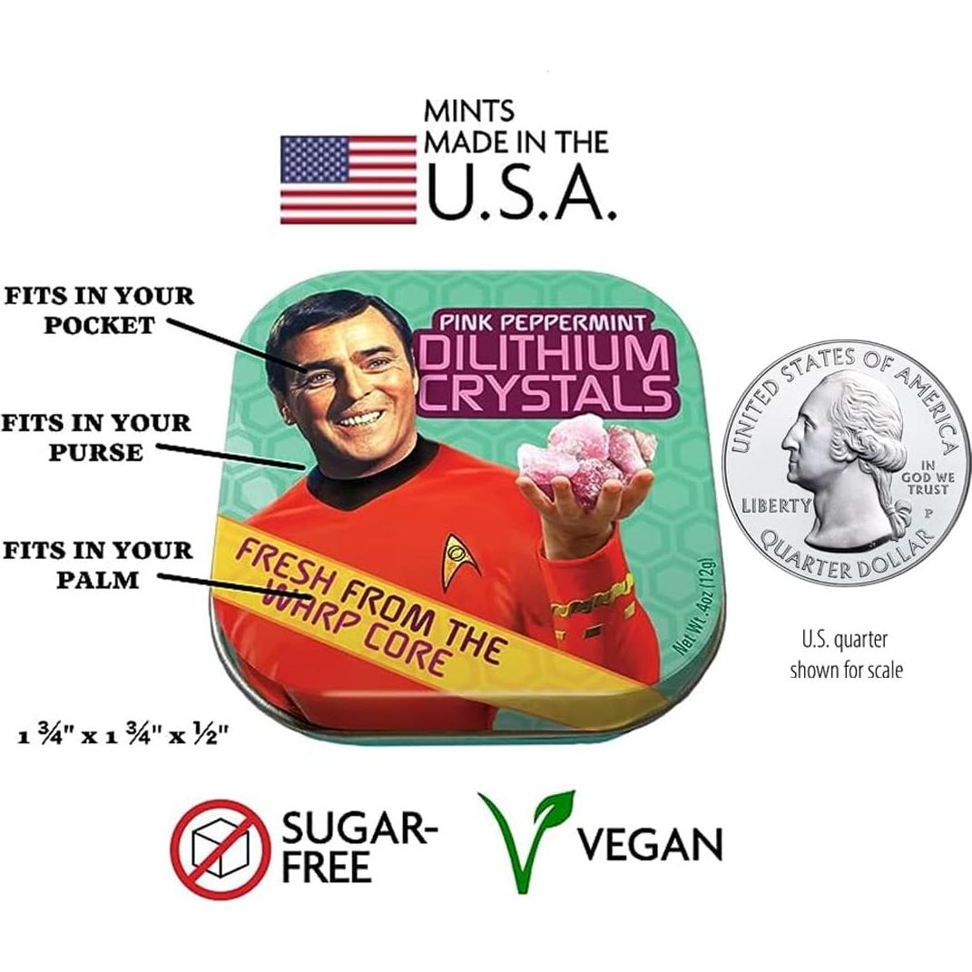 Caramelos de Cristal de Dilithium de Menta Rosa - The Unemployed Philosophers Guild, 1 Lata