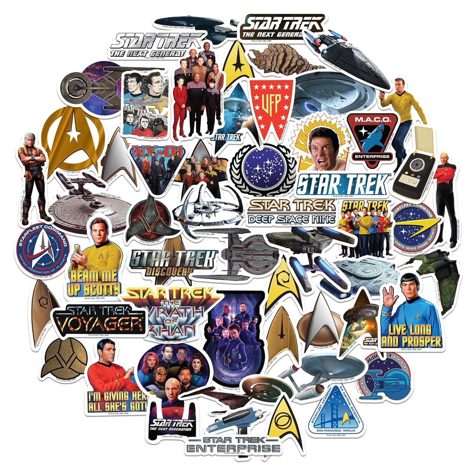 Calcomanías Star Trek - Paquete de 50 Vinilo Premium