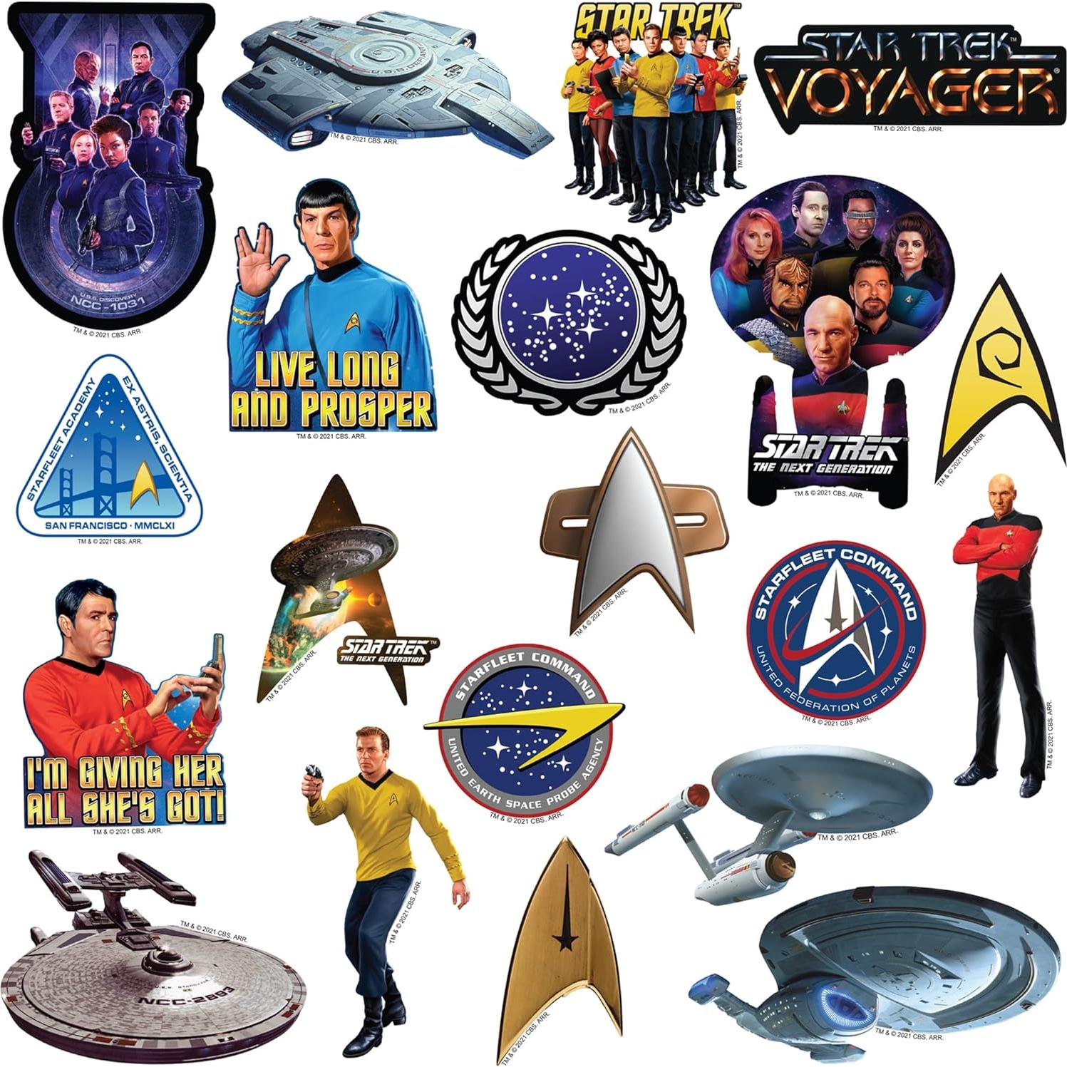 Calcomanías Star Trek - Paquete de 50 Vinilo Premium