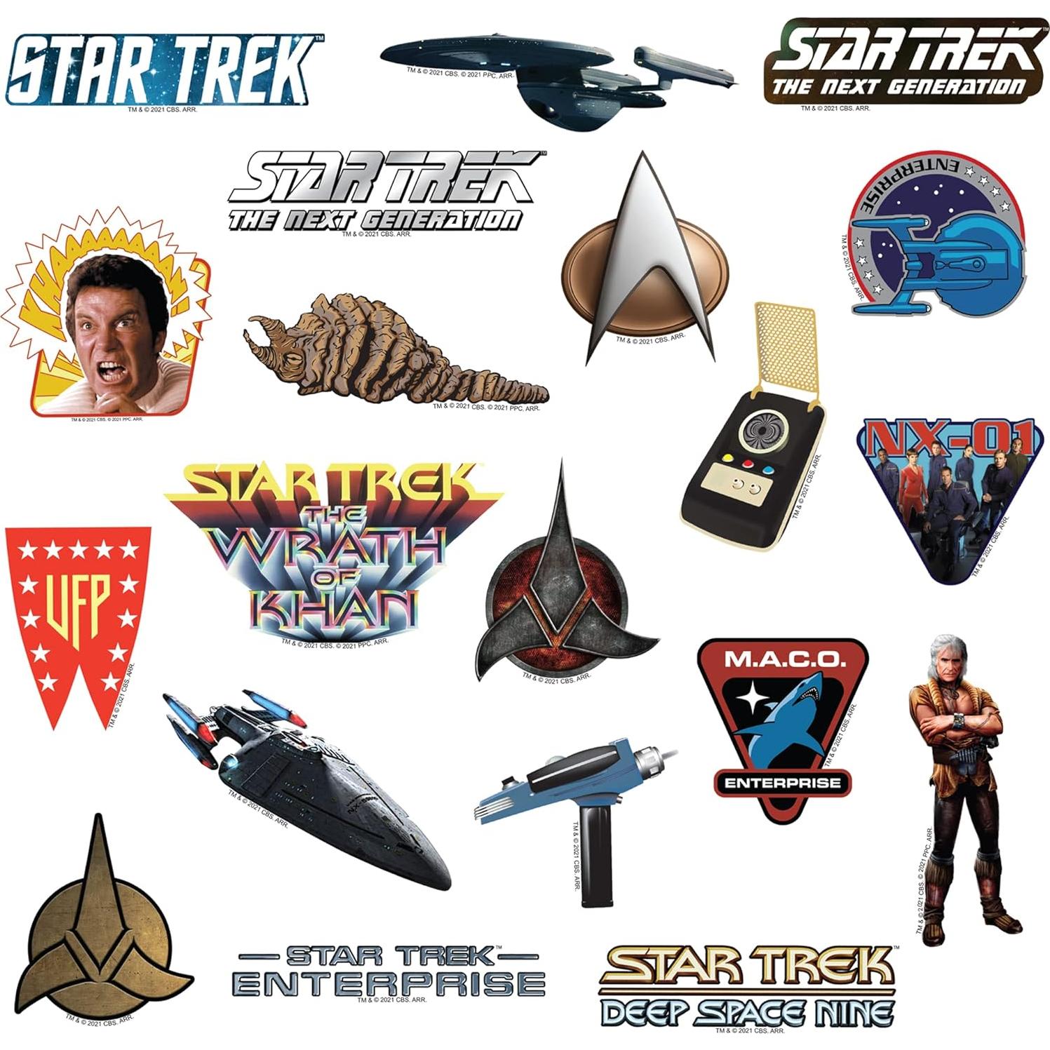 Calcomanías Star Trek - Paquete de 50 Vinilo Premium