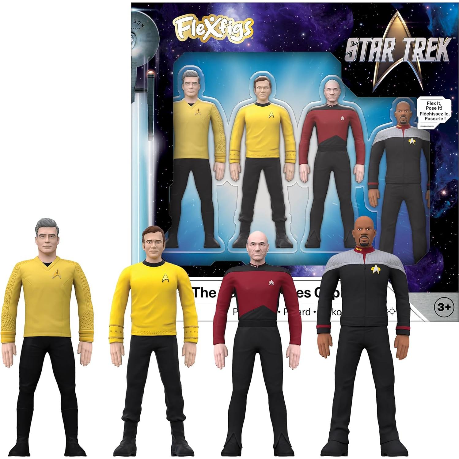 Figuras de Acción Articuladas TCG Toys FleXfigs Star Trek - 4 Capitanes