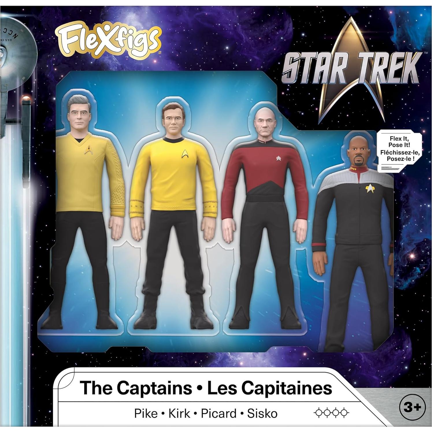 Figuras de Acción Articuladas TCG Toys FleXfigs Star Trek - 4 Capitanes