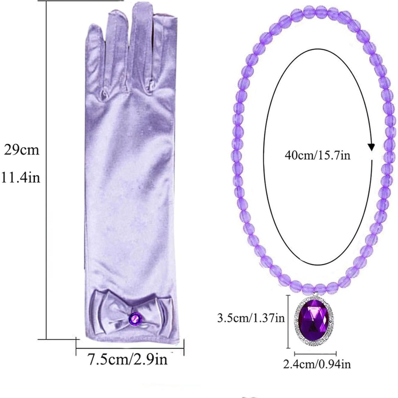 Peluca de Princesa Rapunzel con Guantes y Collar Yosbabe