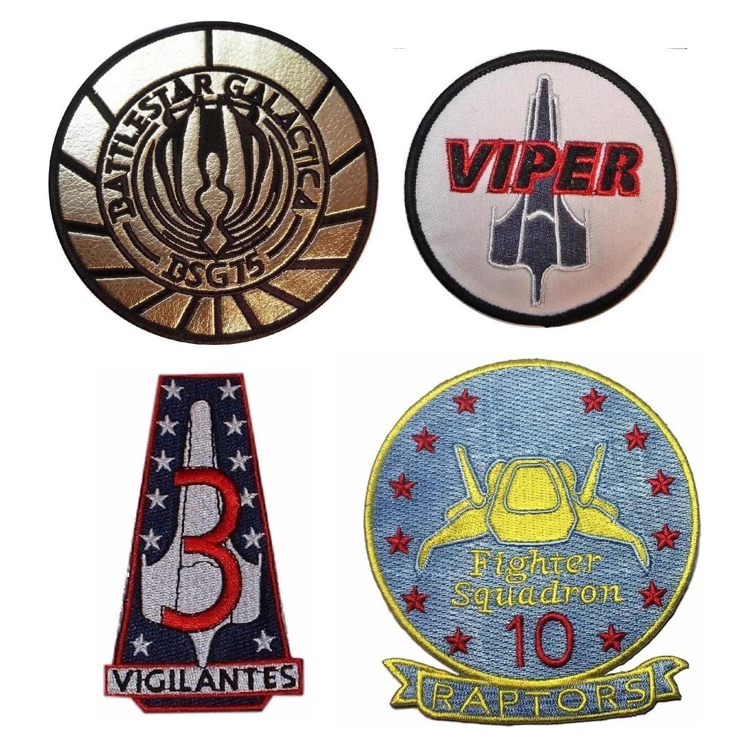 Conjunto de 4 parches de pantalla Battlestar Galactica 7.62-10.16 cm
