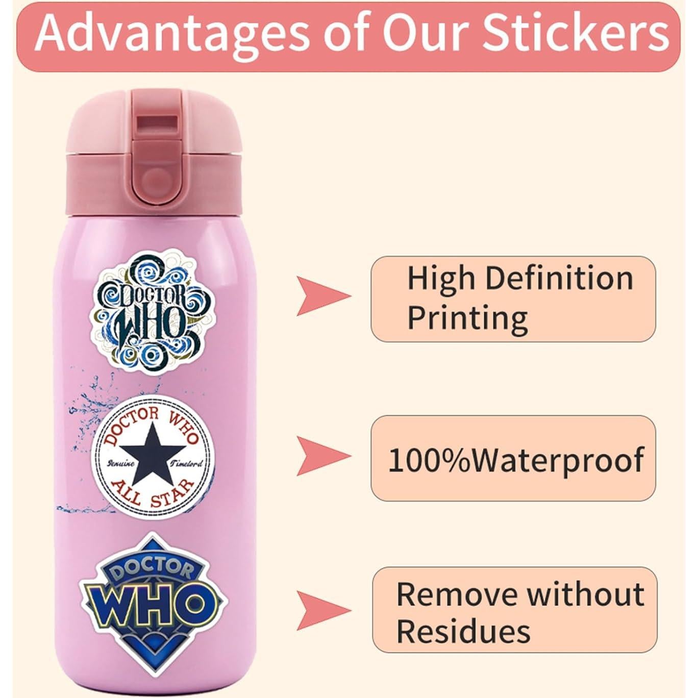 Calcomanías Doctor Who 110pcs Vinilo Impermeable LTZSTONE